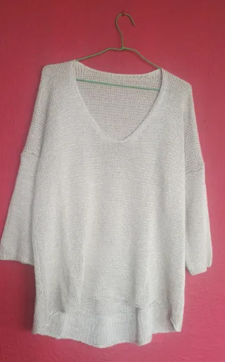 Jersey punto beige talla única