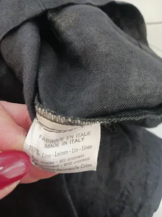 Gilet donna Biblos nero in lino ricamato