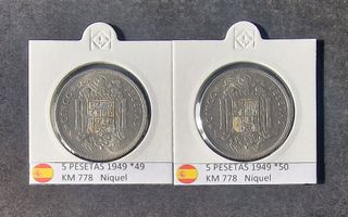 SERIE 5 PESETAS 1949 (*49 Y *50), LA DEL CABEZON.