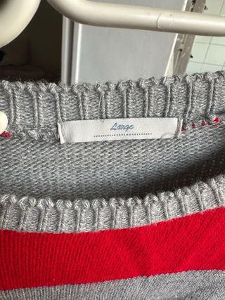 Jersey rayas gris y rojo