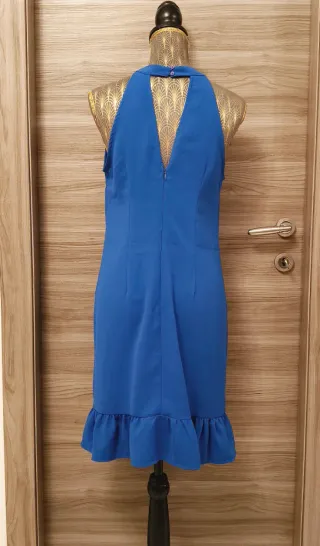 Abito blu elettrico estivo con volant