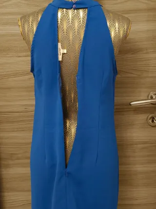 Abito blu elettrico estivo con volant