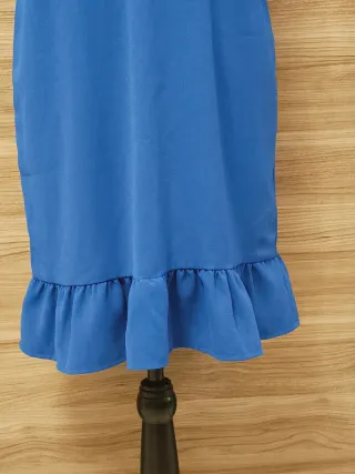 Abito blu elettrico estivo con volant