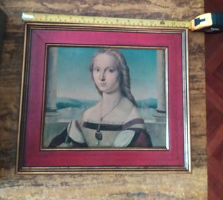 2 Cuadros Clásicos Marco madera, Rojo y Oro Viejo