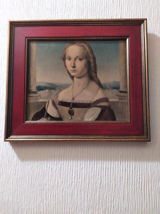 2 Cuadros Clásicos Marco madera, Rojo y Oro Viejo