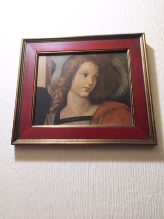 2 Cuadros Clásicos Marco madera, Rojo y Oro Viejo