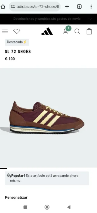 Zapatillas Adidas SL 72 Marrones y Moradas