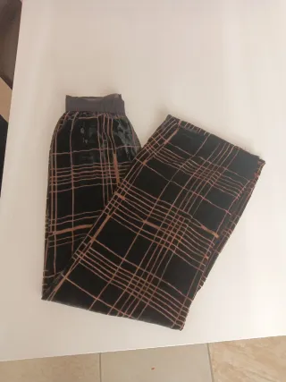 Pantaloni velluto fantasia a quadri tg S