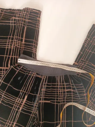 Pantaloni velluto fantasia a quadri tg S
