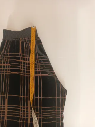 Pantaloni velluto fantasia a quadri tg S