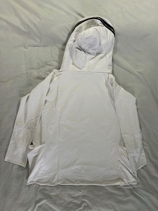 Felpa bianca con zip cappuccio taglia unica