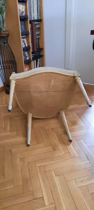 Sillas estilo Luis XVI ratán y madera