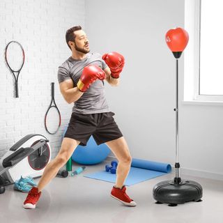Saco de Boxeo de Pie Ajustable en Altura 4 Niveles