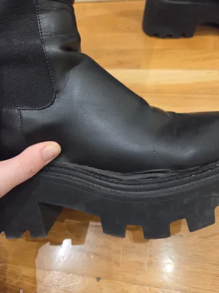 Botas Zara Negras Plataforma Caña Alta