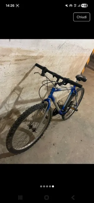 Bicicletta da uomo blu e argento