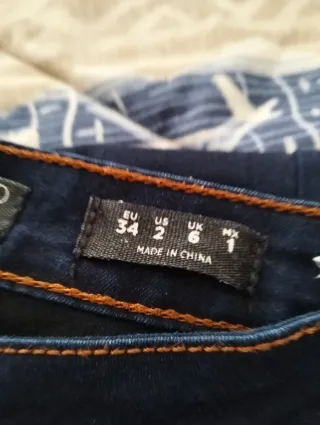 Pantalón Jeans Blanco Talla 34