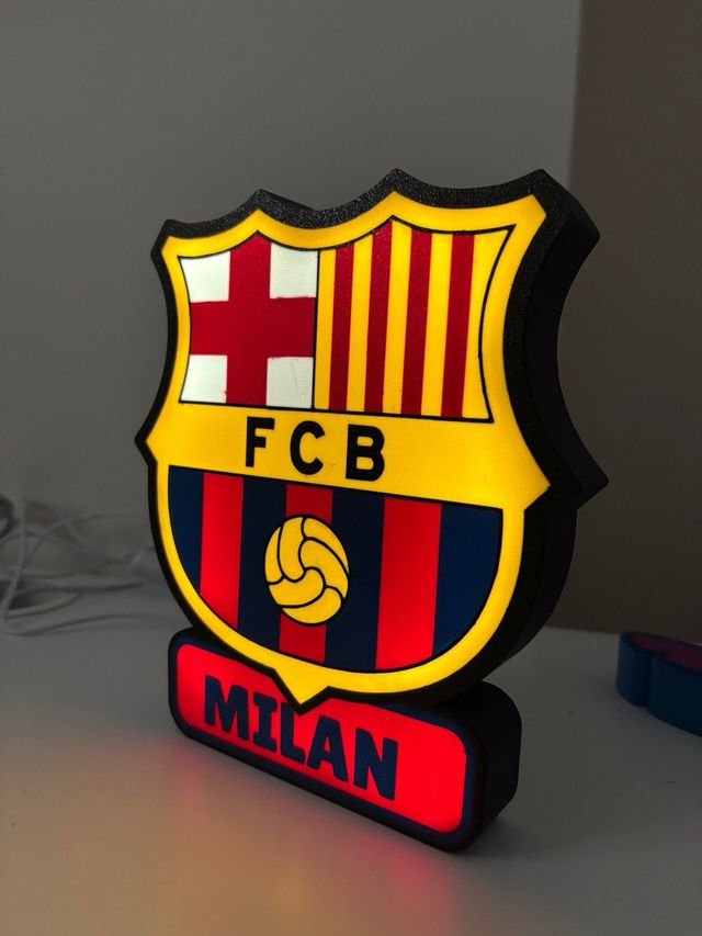 Lámpara LED Escudo FC Barcelona Personalizada