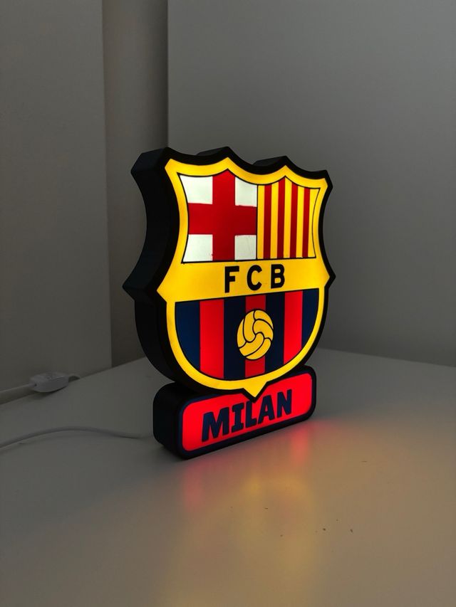 Lámpara LED Escudo FC Barcelona Personalizada