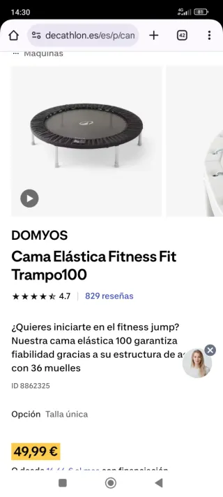 Cama elástica para ejercicio