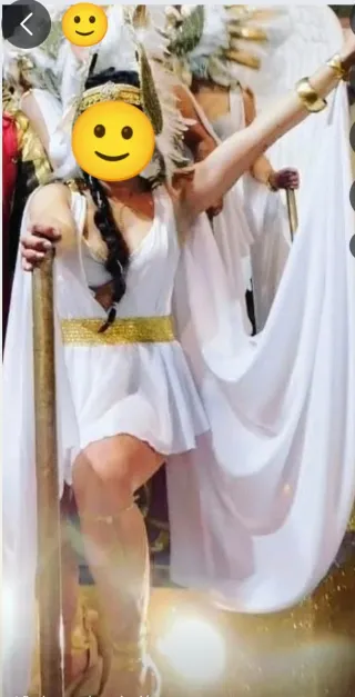 Disfraz Carnaval Griega Blanco y Dorado