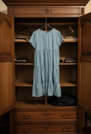 Abito estivo in cotone azzurro