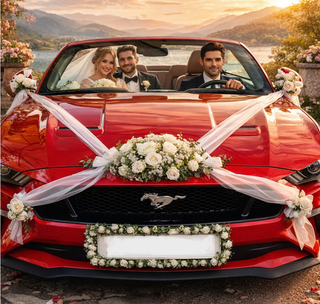 COCHE BODAS MUSTANG DESCAPOTABLE ROJO V8 5.0L