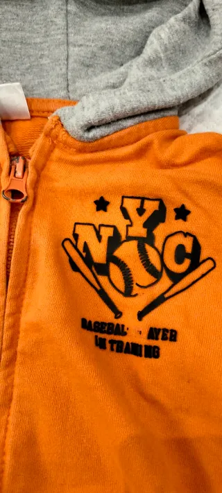 Felpa con cappuccio arancione NYC