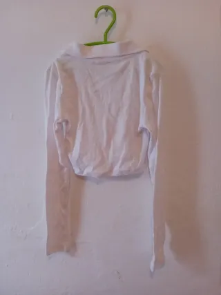 Camiseta crop top Zara blanca talla S