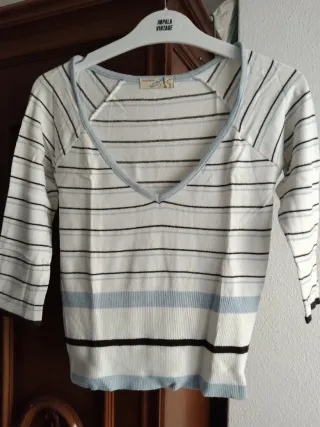 Jersey fino blanco rayas
