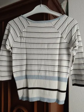 Jersey fino blanco rayas