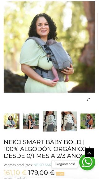 Mochila portabebés Neko