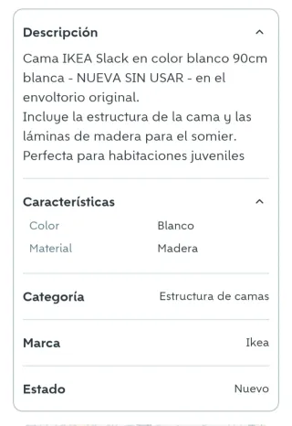 Cama infantil IKEA blanca