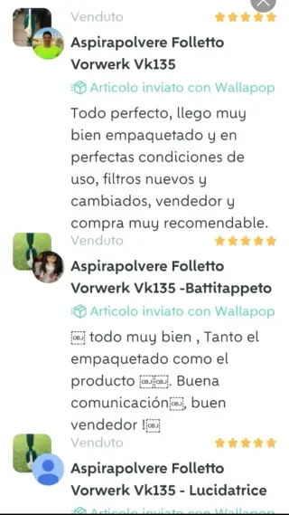 Folletto Vorwerk VK140 - Lucidatrice -Battitappeto