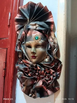 Máscara Veneciana Decorativa Papel/Yeso