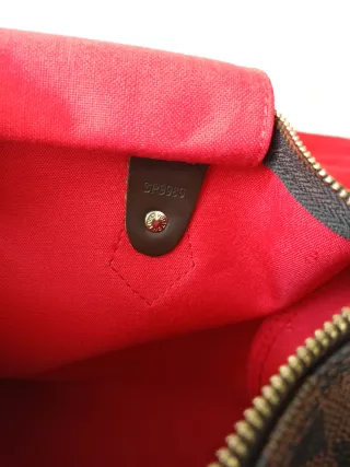 Borsa bauletto marrone e rossa