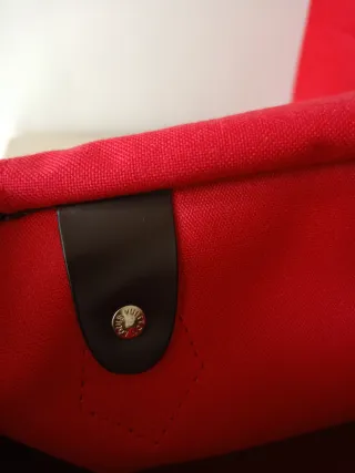Borsa bauletto marrone e rossa