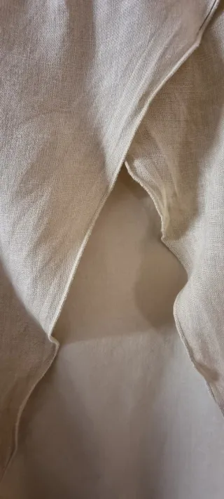 Camicetta lino maniche corte beige