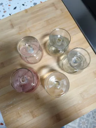 Juego de 5 copas de cristal