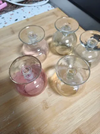 Juego de 5 copas de cristal