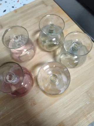 Juego de 5 copas de cristal