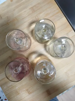 Juego de 5 copas de cristal