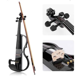 Vangoa Violín Eléctrico 4/4 Negro perla