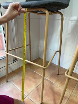 2 Taburetes Tapizados Gris