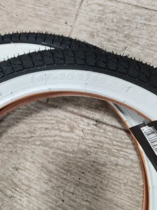 2 Cubiertas Ritech 16x1.75 Bici Blanca Negra