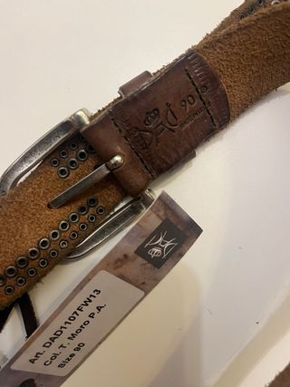 Cintura Dad Crown cuoio borchiata