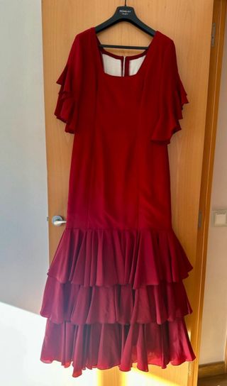 Traje Flamenca Burdeos/Vino con Bolsillo
