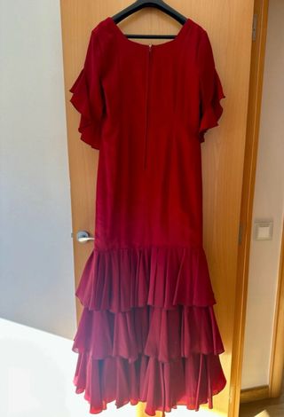 Traje Flamenca Burdeos/Vino con Bolsillo