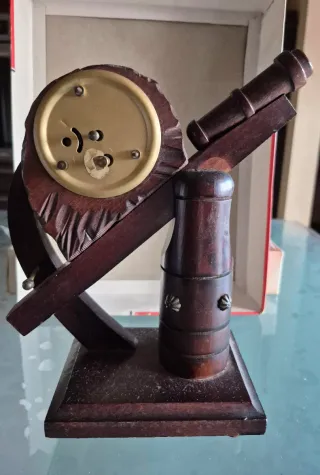 Orologio da tavolo meccanico in legno funzionante