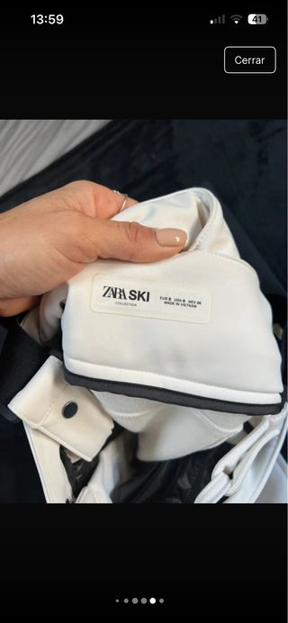 Pantalón de esquí Zara blanco Talla S