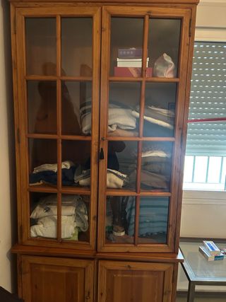 2 Armarios Madera Cristal